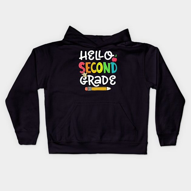 Hello Second Grade Back To School Ready For 2nd Grade Kids Hoodie by nangtil20